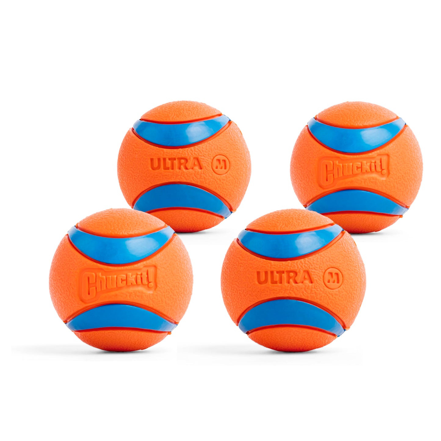 HOTChuckit! Ultra Ball Dog Toy - Medium Bouncy Fetch Balls For Dogs 20-60 lbs - Made from Durable Rubber - Floating Water Pet Toys - Size Medium - 2.5-inch Diameter - Pack of 4