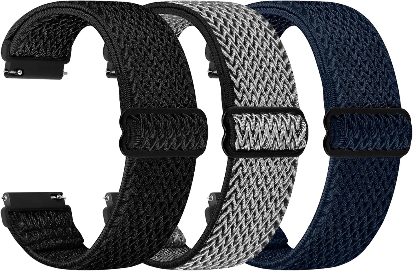HOTTumpCez Quick Release Watch Band - Choice of Width -18mm 19mm 20mm 22mm 24mm Watch Bands, Solo Loop Adjustable Elastic Nylon Watch Straps Replacement Wristband for Men Women