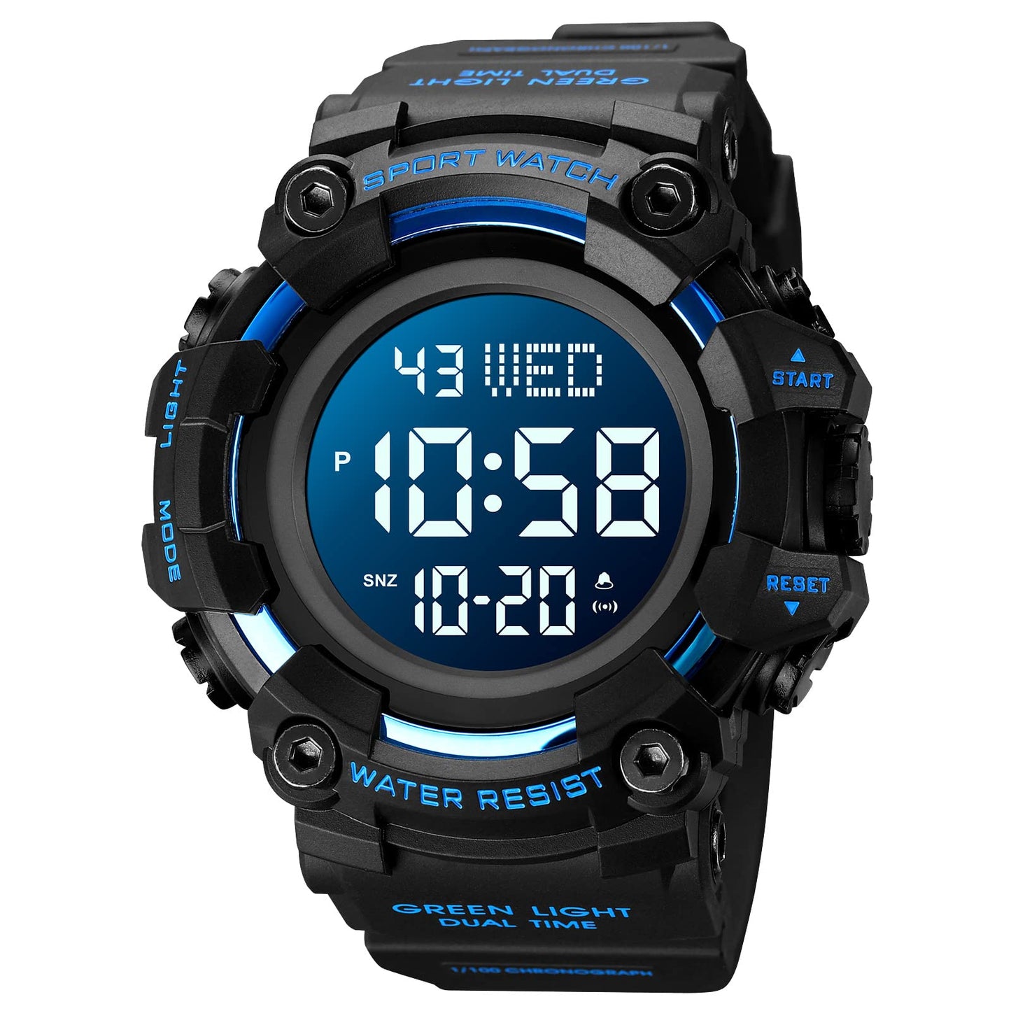 HOTFANMIS Mens Military Multifunction Digital LED Watch Electronic Waterproof Alarm Quartz Sports Watch