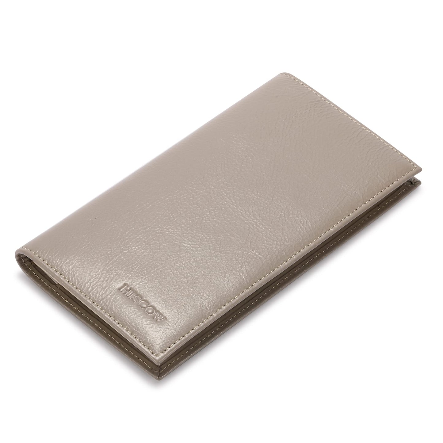 HOTHISCOW Slim Leather Checkbook Cover for Personal Checks | Full grain cowhide, transaction register & check book pockets, removable duplicate divider, durable stitching, gifts for men
