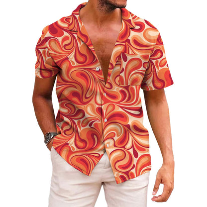 HOTKYKU Funky Hawaiian Shirt for Men Palm Beach Shirts Tropical Vacation Clothes