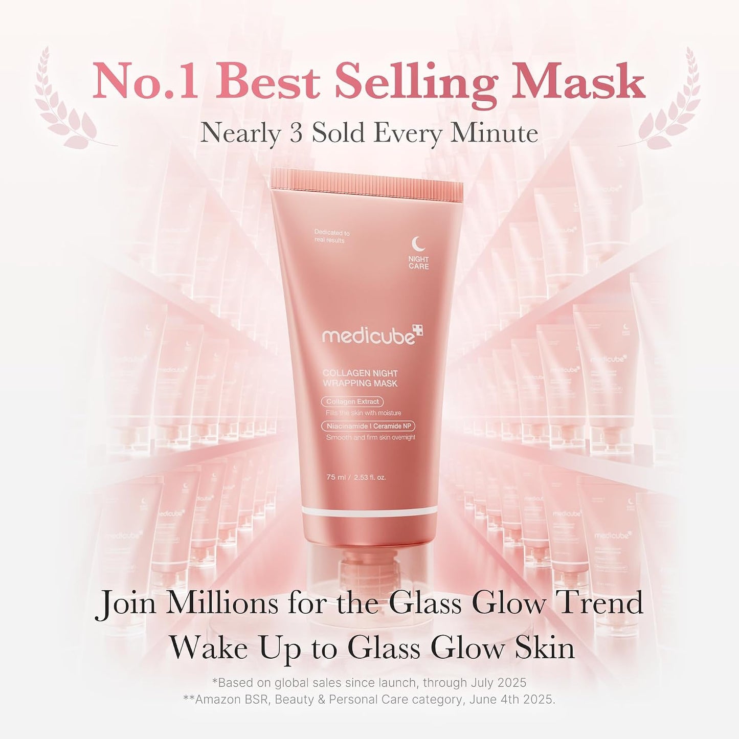 HOTmedicube Wrapping Mask Collagen Overnight Peel Off Facial Mask | Elasticity & Hydration Care, Reduces Sagging & Dullness | Hydrolyzed Collagen For Glowing Skin | Korean Skin Care, 2.53 fl.oz