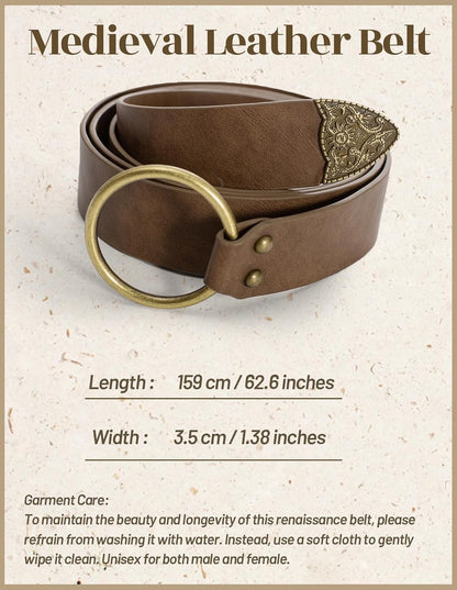 HOTScarlet Darkness Medieval Leather Belt Renaissance Accessory Pirate Viking Belt for Men Women