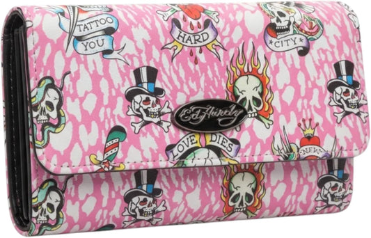 HOTED HARDY Women's Trifold Wallet with Multicompartment Storage EHW193 (Pink/White)