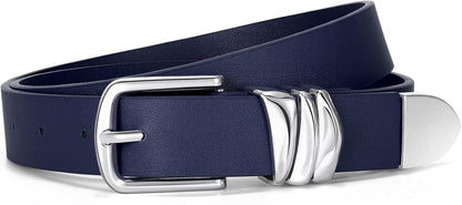 HOTVONMELLI Women's Belt for Jeans Dress Leather Belt for Women Fashion Waist Ladies Belt with Silver Buckle