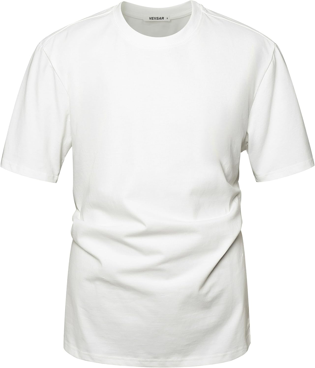 HOTVEIISAR Men's Heavy Weight Crew Neck T-Shirt Mens Premium Cotton Tee - Pre Shrunk S-3XL
