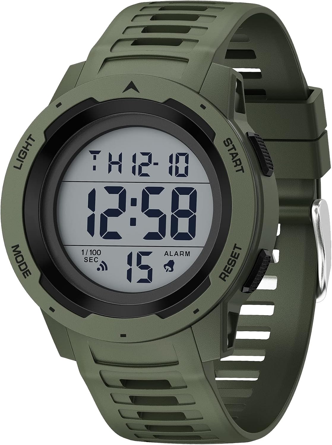 HOTGOLDEN HOUR Mens Waterproof Digital Sport Watches Wide Screen Easy Read Display Military Style with Rubber Strap