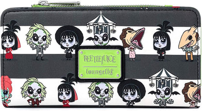 HOTLoungefly Beetlejuice Chibi All Over Print Faux Leather Wallet