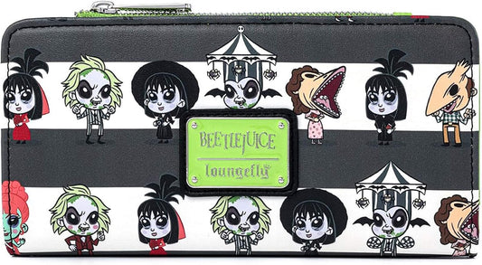 HOTLoungefly Beetlejuice Chibi All Over Print Faux Leather Wallet