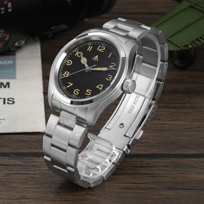 HOTTACTICAL FROG Militado ML08 Field Watch Japanese Sweep VH31 / 515 Movt with Calendar, Men's Military Watch Sapphire Crystal 10 ATM Waterproof Analog Watches for Men