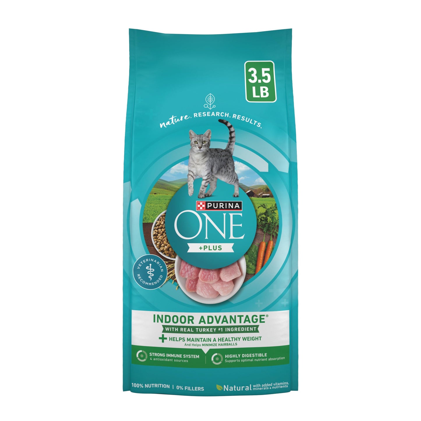 HOTPurina ONE Natural, Low Fat, Weight Control, Indoor Dry Cat Food, +Plus Indoor Advantage - 16 lb. Bag
