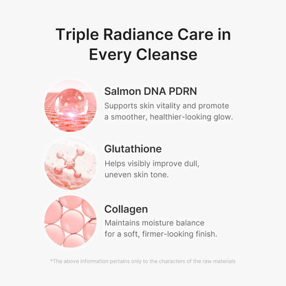 HOTmedicube Facial Cleanser PDRN Pink Glutathione Capsule Foam Cleanser | Daily Facial Cleanser for Pores - Uneven Skin Tone & Texture, Hydrating & Non-Stripping Face Wash, Korean Skincare, 4.23 oz