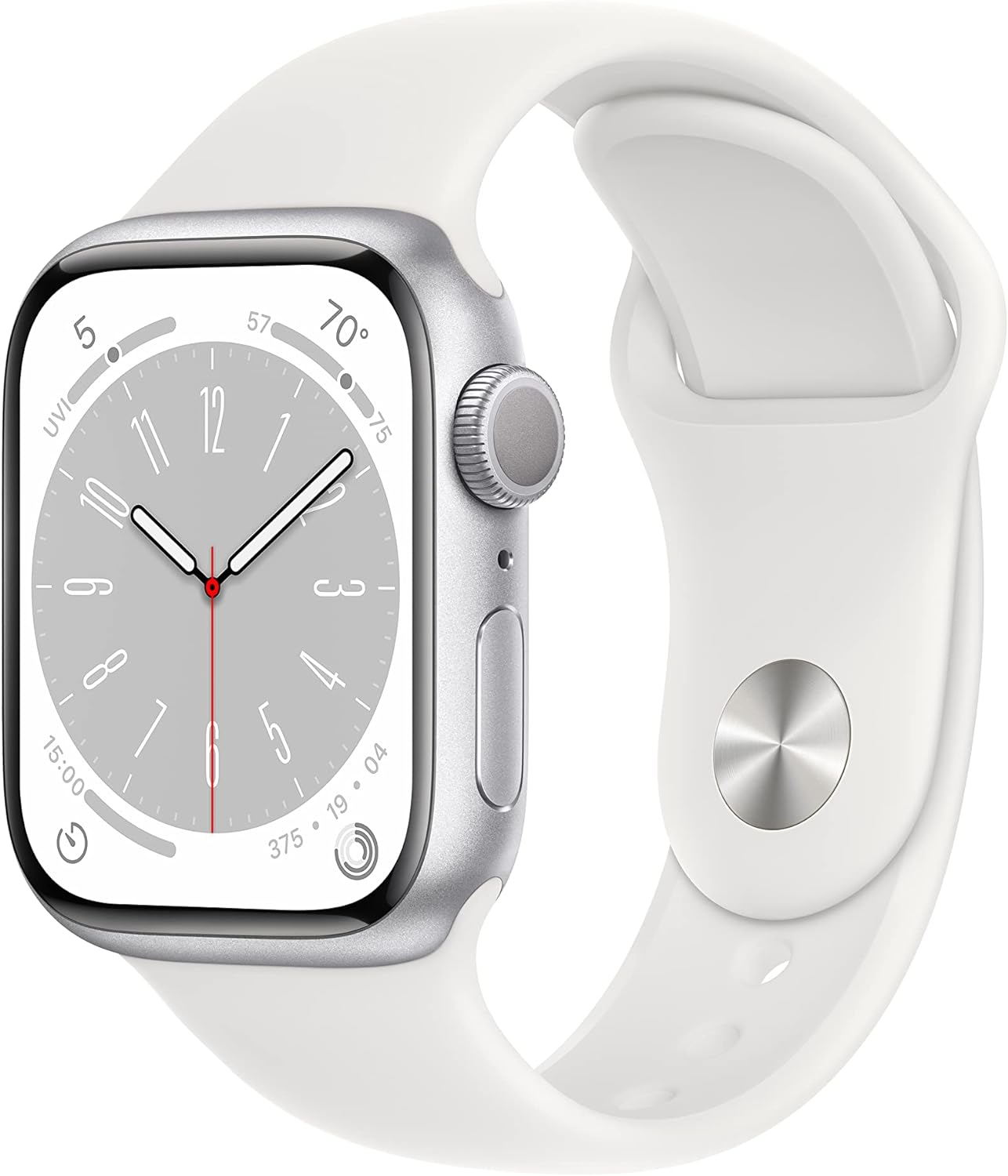 HOTApple Watch Series 8 (GPS, 41MM) - Starlight Aluminum Case with Starlight Sport Band M/L (Renewed Premium)