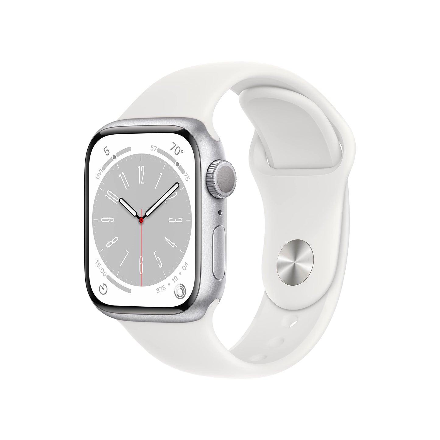 HOTApple Watch Series 8 (GPS + Cellular, 41MM) Gold Stainless Steel Case with Starlight Sport Band - S/M (Renewed)