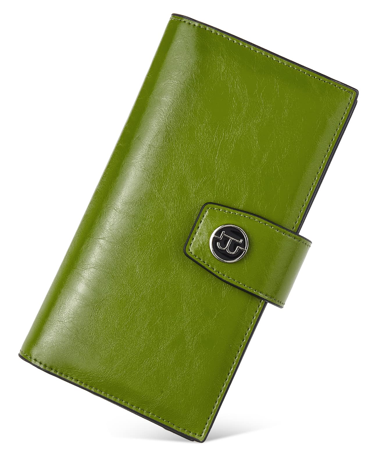 HOTBOSTANTEN Womens Leather Wallet RFID Large Capacity Credit Card Holder | 4 ID Windows, 16 Card Slots, Zipper Coin Pocket, Clutch Wallet, Long Bifold, Ladies Gifts, Brown