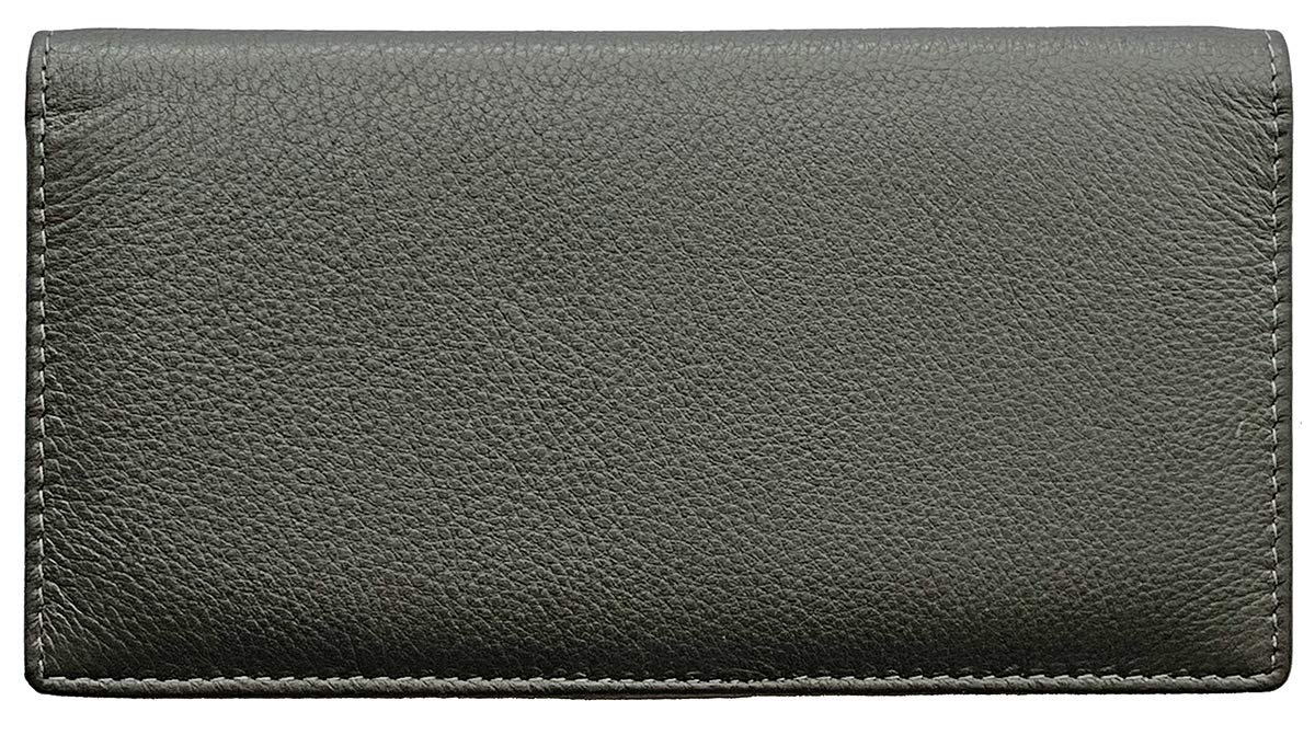 HOTRFID Leather Checkbook Cover With Credit Card Slots and Pen Holder
