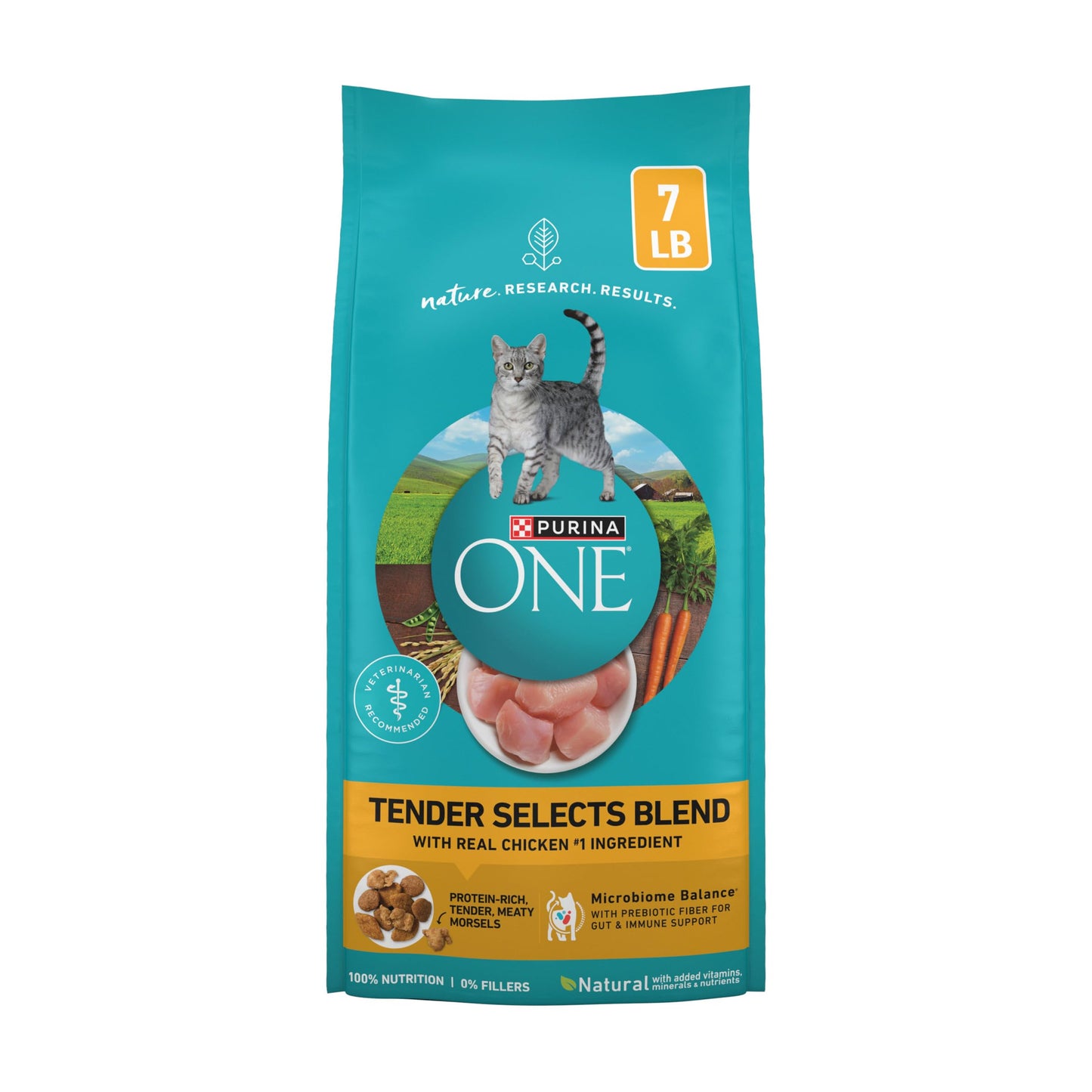 HOTPurina ONE Natural Dry Cat Food, Tender Selects Blend With Real Chicken - 7 lb. Bag