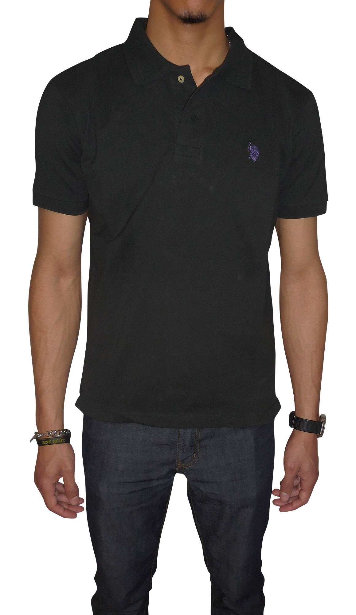 HOTU.S. Polo Assn. Men's Classic Polo Shirt, Two-Button Closure Pique Polo Shirt, Summer Fashion Golf Shirt | Two-Button Closure Pique Polo Shirt, Summer Fashion Golf Shirt