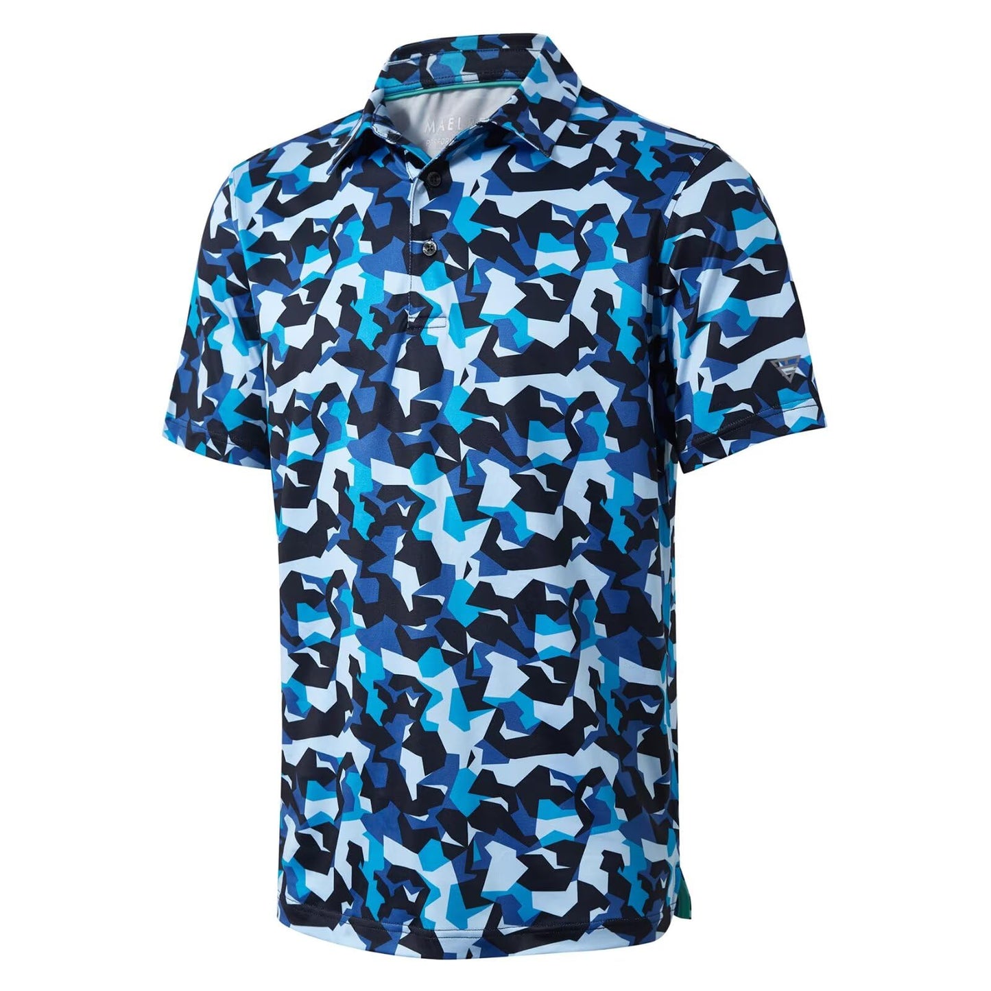 HOTGolf Shirts for Men Dry Fit Short Sleeve Print Performance Moisture Wicking Polo Shirt
