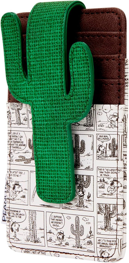 HOTLoungefly Peanuts: Spike - Desert Card Hold with Cactus Clip - 3 Card Slots and 1 Clear ID Slot - Collectible Wallets