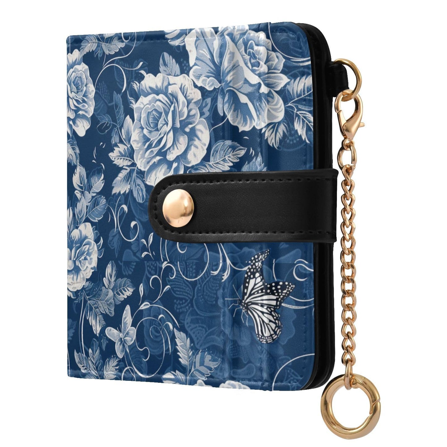 HOTElegant Peonies and Irises Rfid Women Wallet 1 Pack Cute Coin Purse PU Leather Small Wallets Credit Card Holder Bifold Zipper Thin Travel Wallet for Female Ladies Teen Girls Girly