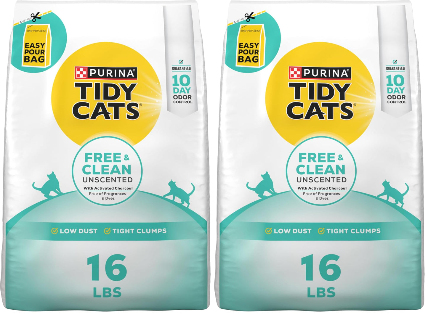 HOTPurina Tidy Cats Free and Clean Unscented Clumping Cat Litter with Odor Control - 38 lb. Box