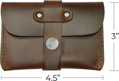 HOTHide & Drink, Leather Card Holder - Minimalist Front Pocket Wallet, Handmade :: Bourbon Brown