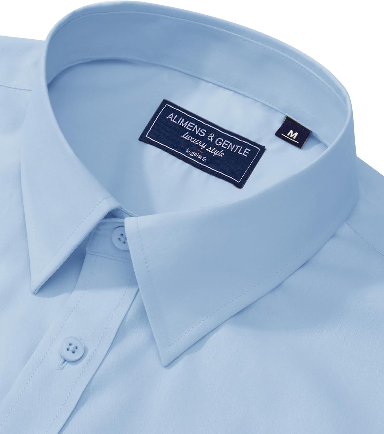 HOTAlimens & Gentle Men's Dress Shirt Regular Fit Stretch Stain Shield Long Sleeve Solid Business Wedding Button Down Shirts