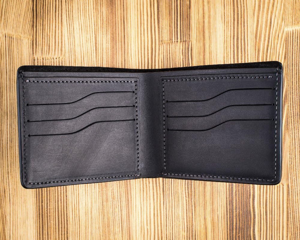 HOTGenuine 100% Real Leather Handmade Tree of Life Wallet Gift for Men - Genuine Black Leather RFID Blocking Bifold - Embossed Leather Wallet - Pocket Wallets kbsc