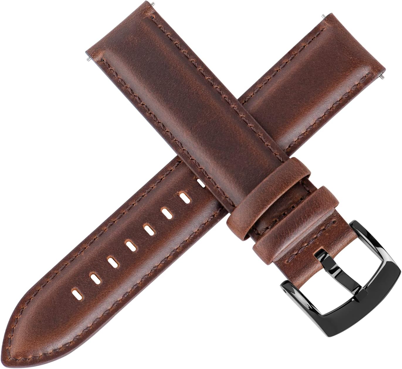 HOTOTTOODY Leather Watch Bands Quick Release, Elegant Top Grain Leather Watch Straps for Men & Women, Choice of Color & Width - 18mm, 19mm, 20mm, 21mm or 22mm Wristbands Bracelet for Watch & Smartwatch