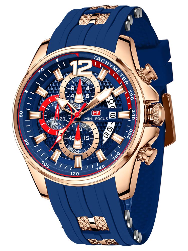 HOTAIMES Mens Watches for Men Casual Chronograph Waterproof Sport Military Watch Analog Quartz Movement Stylish Luxury Dress Wrist Watch Elegant Gift Watch for Men