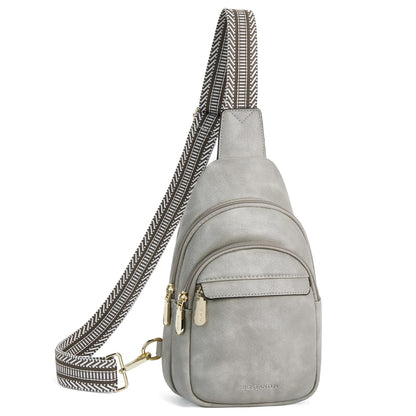 HOTBOSTANTEN Sling Bag for Women Leather Crossbody Bags Fanny Pack Chest Bag for Travel