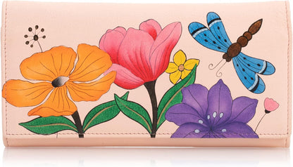 HOTAnna by Anuschka Women's Hand Painted Genuine Leather Multi Pocket Wallet