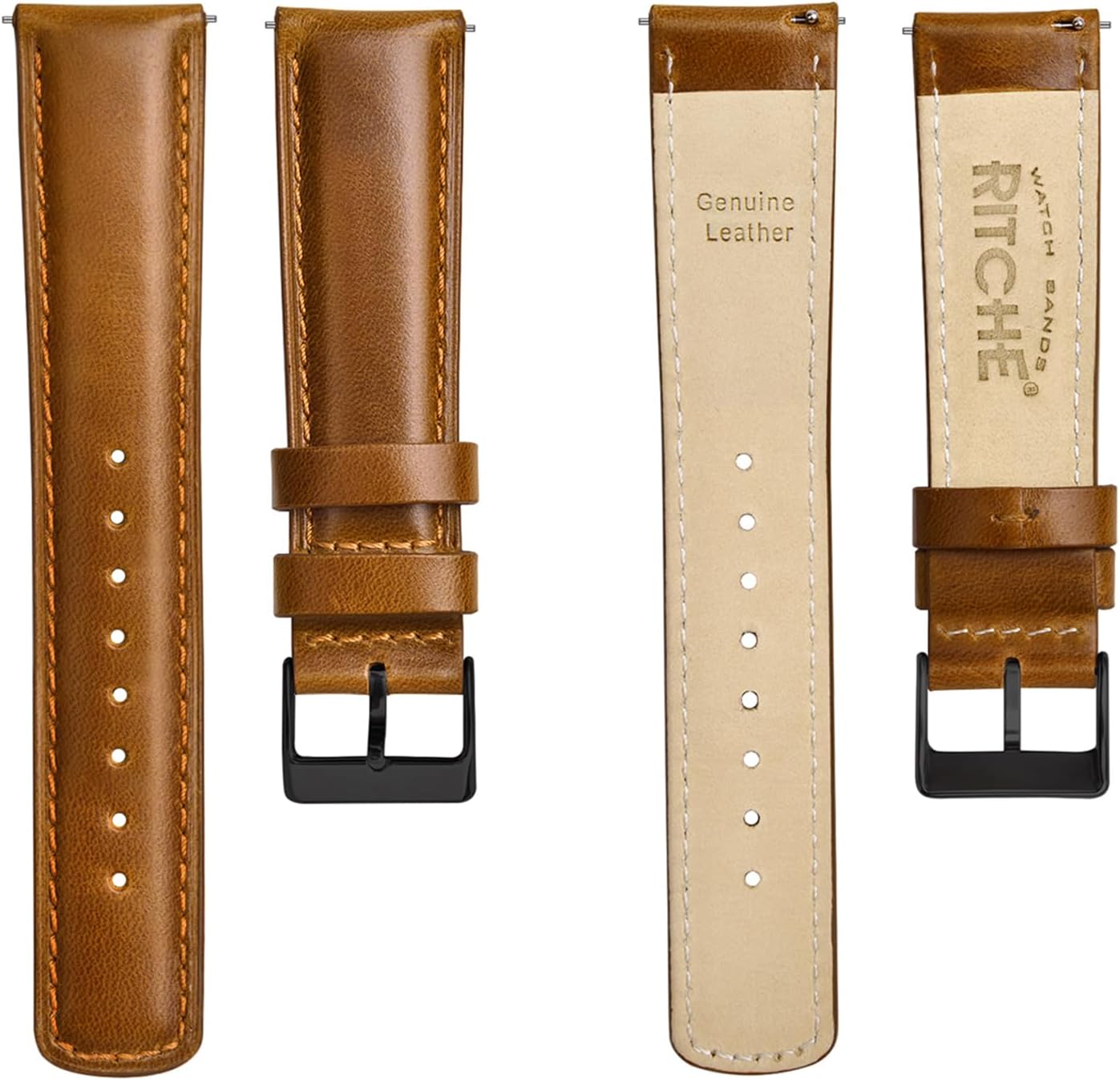 HOTRitche Christmas Gift Quick Release Leather Watch Bands Genuine Watch Straps for Men Women Top Grain Leather Watch Strap, White Elephant Gifts, Stocking Stuffers for Men, Father's Day gifts