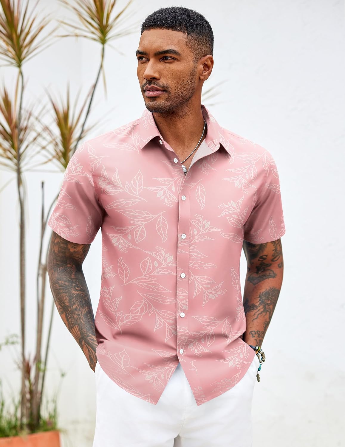 HOTCOOFANDY Mens Hawaiian Shirts Short Sleeve Button Down Aloha Shirt Casual Beach Clothes