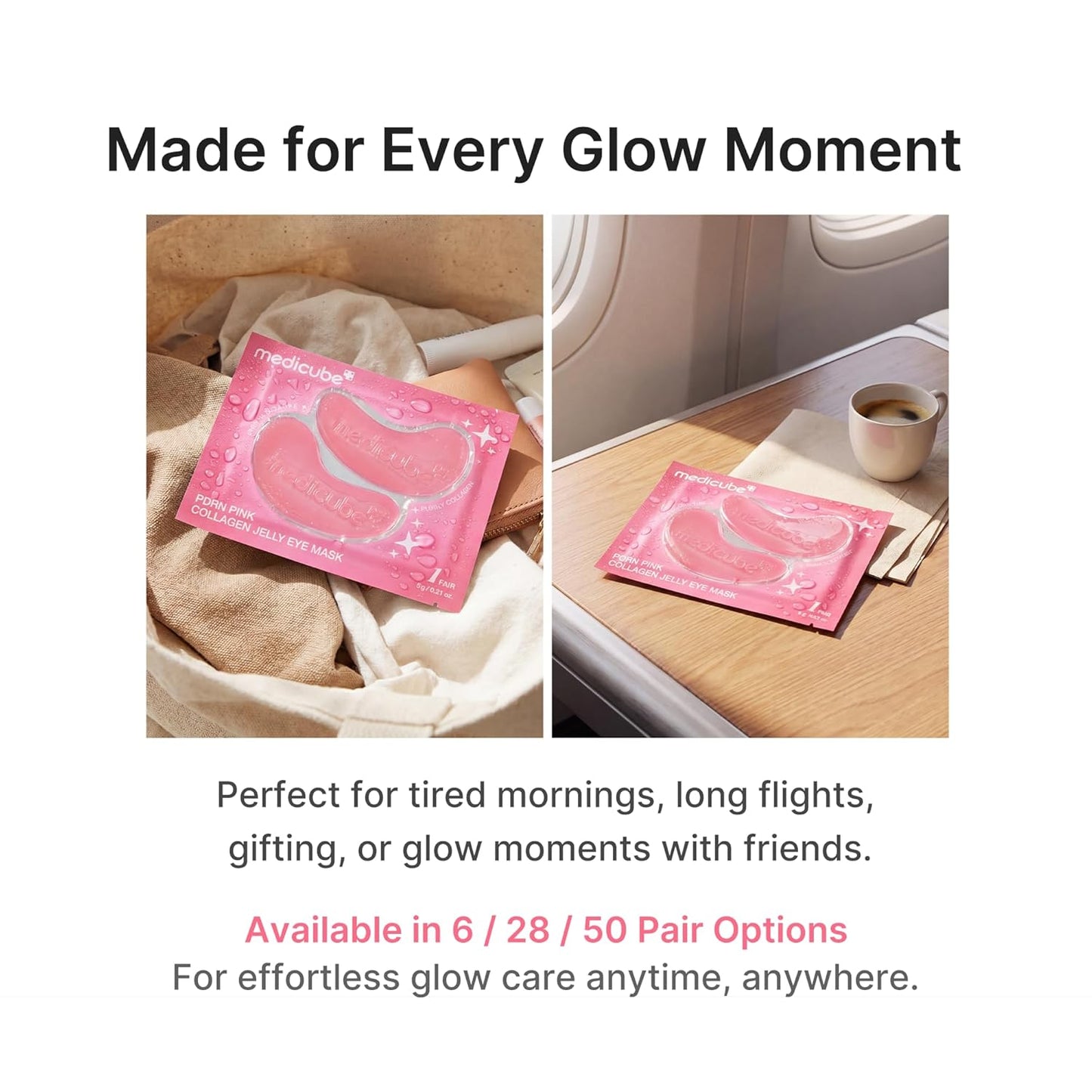 HOTmedicube Jelly Eye Mask PDRN Pink Collagen | Hydrogel Eye Patches with PDRN, Collagen, NAD | Refreshing for Puffy, Tired Eyes | Firming for Look of Wrinkles, Fine Lines | Korean Skincare (28 Pairs)