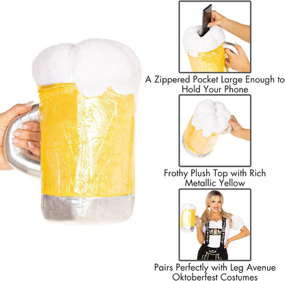 HOTLeg Avenue womens Oktoberfest Beer Stein Purse Costume Accessory, Beer Purse Gold, One Size US