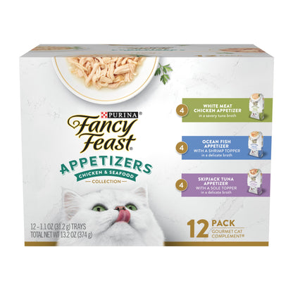 HOTPurina Fancy Feast Seafood Classic Pate Collection Grain Free Wet Cat Food Variety Pack - (Pack of 30) 3 oz. Cans