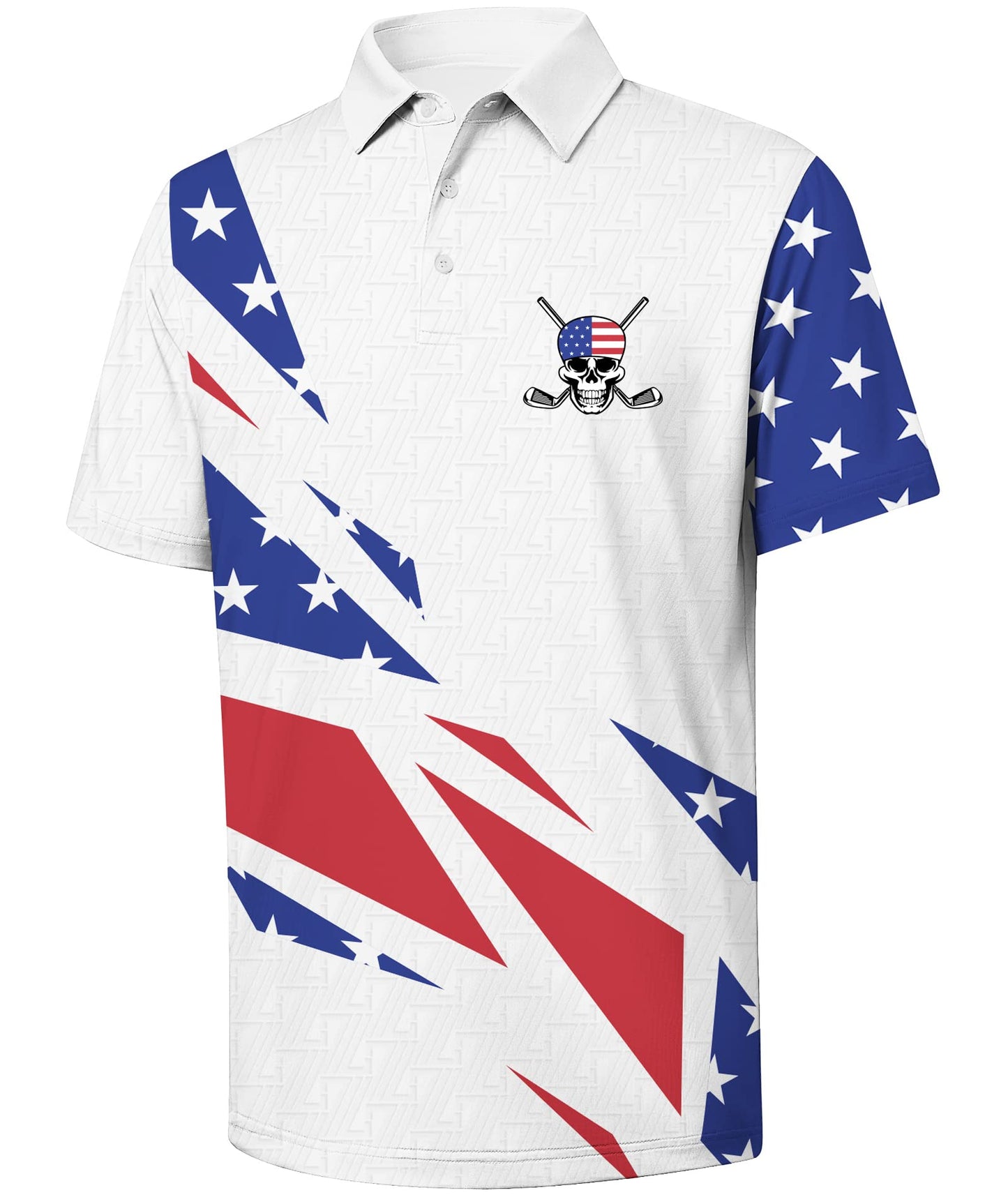 HOTV VALANCH Mens American Falg Polo Shirts Short Sleeve Performance Patriotic Shirt Funny Golf Shirt