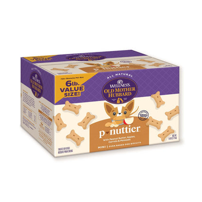 HOTWellness Old Mother Hubbard Classic P-Nuttier Dog Biscuits, Natural Training Treats, Peanut Butter Flavor, Mini Size, 6 lb Box
