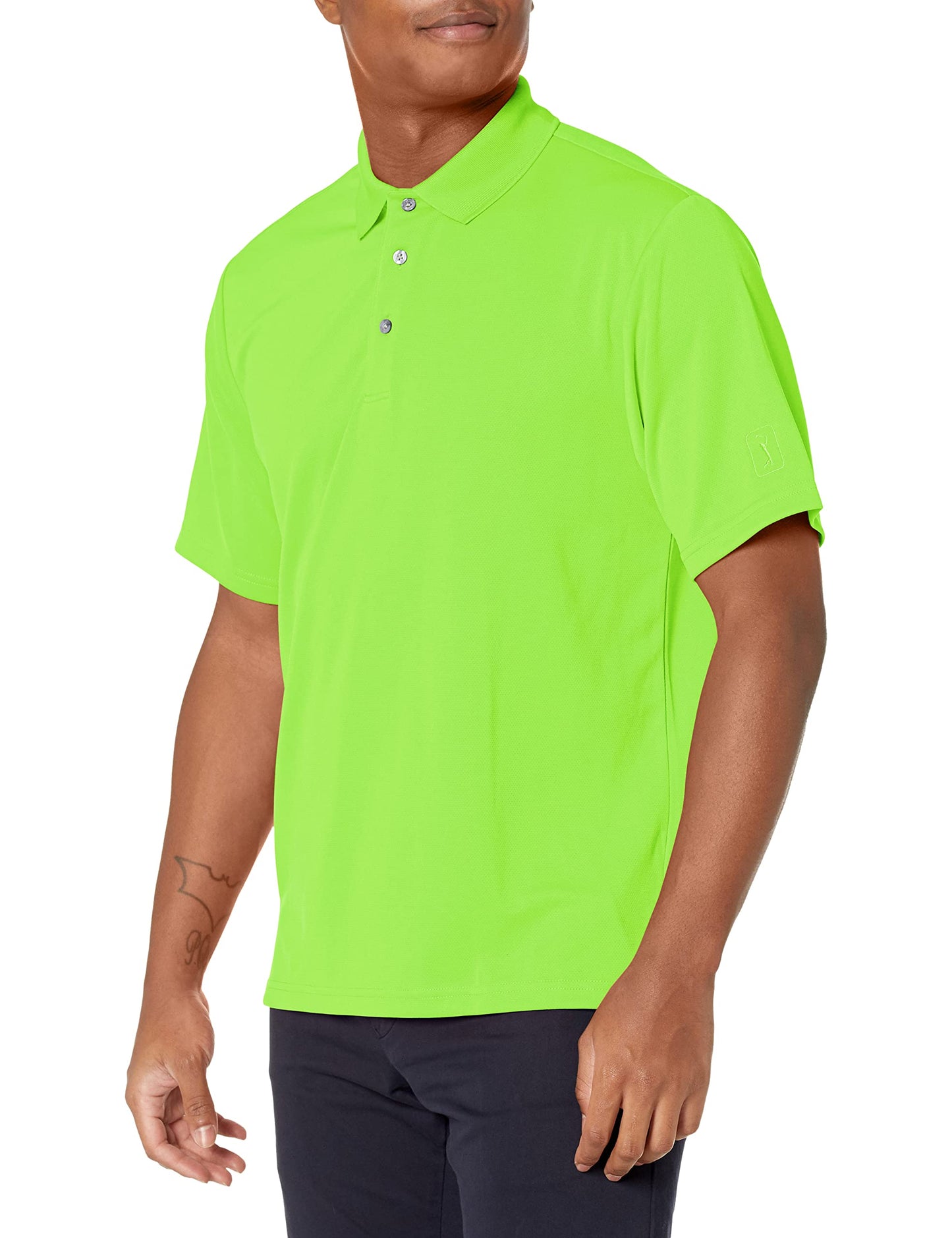 HOTPGA Tour Men's Airflux Solid Mesh Short Sleeve Classic Golf Polo Shirt