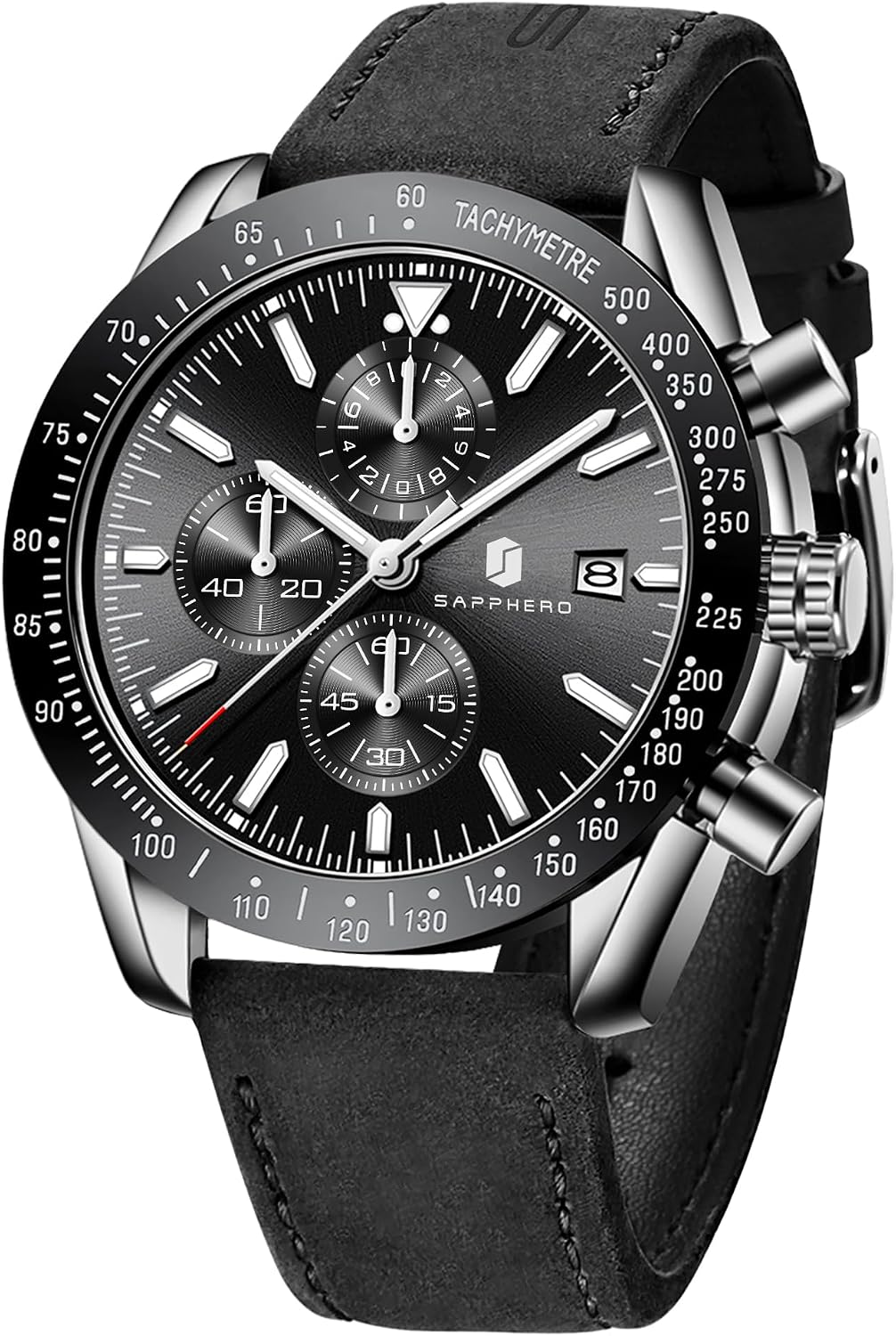 HOTBENYAR Watch for Men Analog Quartz Chronograph Waterproof Luminous Designer Mens Wrist Watches Business Work Sport Casual Dress Watch with Silicone Strap Elegant Gifts for Men