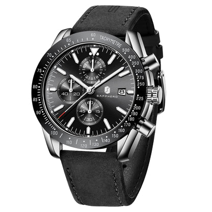 HOTBENYAR Watch for Men Analog Quartz Chronograph Waterproof Luminous Designer Mens Wrist Watches Business Work Sport Casual Dress Watch with Silicone Strap Elegant Gifts for Men
