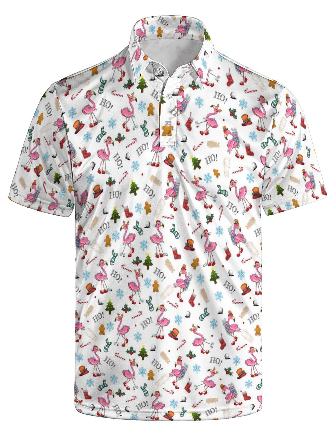 HOTGolf Polo Shirts for Men Funny Print Quick Dry Short Sleeve Performance Golf Shirts Moisture Wicking Polo Shirts