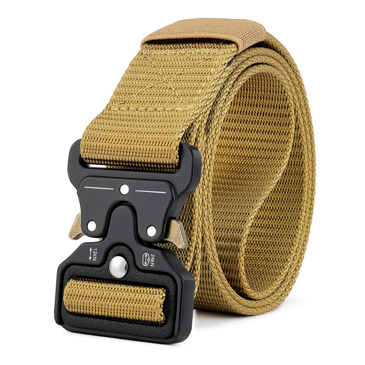 HOTMOZETO Tactical Belts for Men Military Style Work Hiking Riggers Web Gun Belt with Heavy Duty Quick Release Metal Buckle
