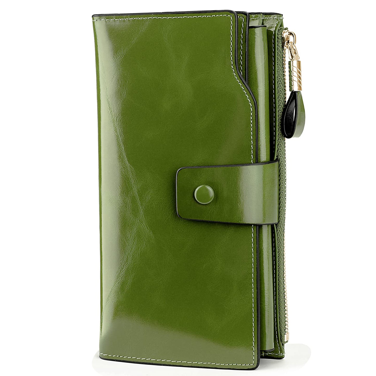 HOTYALUXE Women's Genuine Leather Wallet RFID Blocking Multi Card Holder with Cell Phone Pocket Mothers Day Gifts