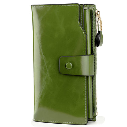 HOTYALUXE Women's Genuine Leather Wallet RFID Blocking Multi Card Holder with Cell Phone Pocket Mothers Day Gifts