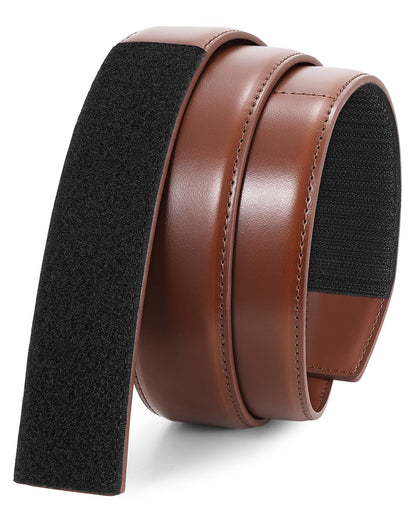 HOTBELTROAD Buckleless Belts Leather No Scratch Belt for Men Mechanic Belt | 1.5" Leather Technician belt Hook and Loop Belt Metal-Free TSA-Approved Men's No Buckle Belts Work Musicians Travel Gifts