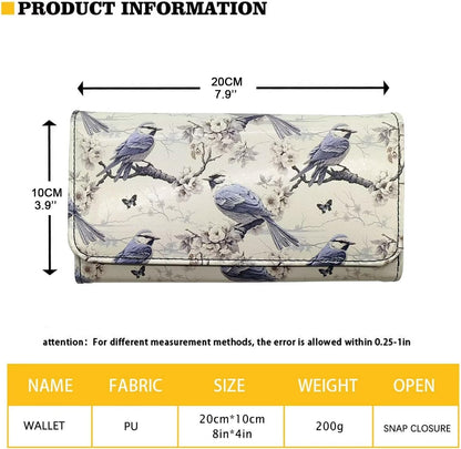 HOTBlack Raven PU Leather Wallet for Women Retro Victorian Steampunk Art Leather Card Holder Large Capacity, Mechanical Gears Crow Ladies Long Purse with ID Window