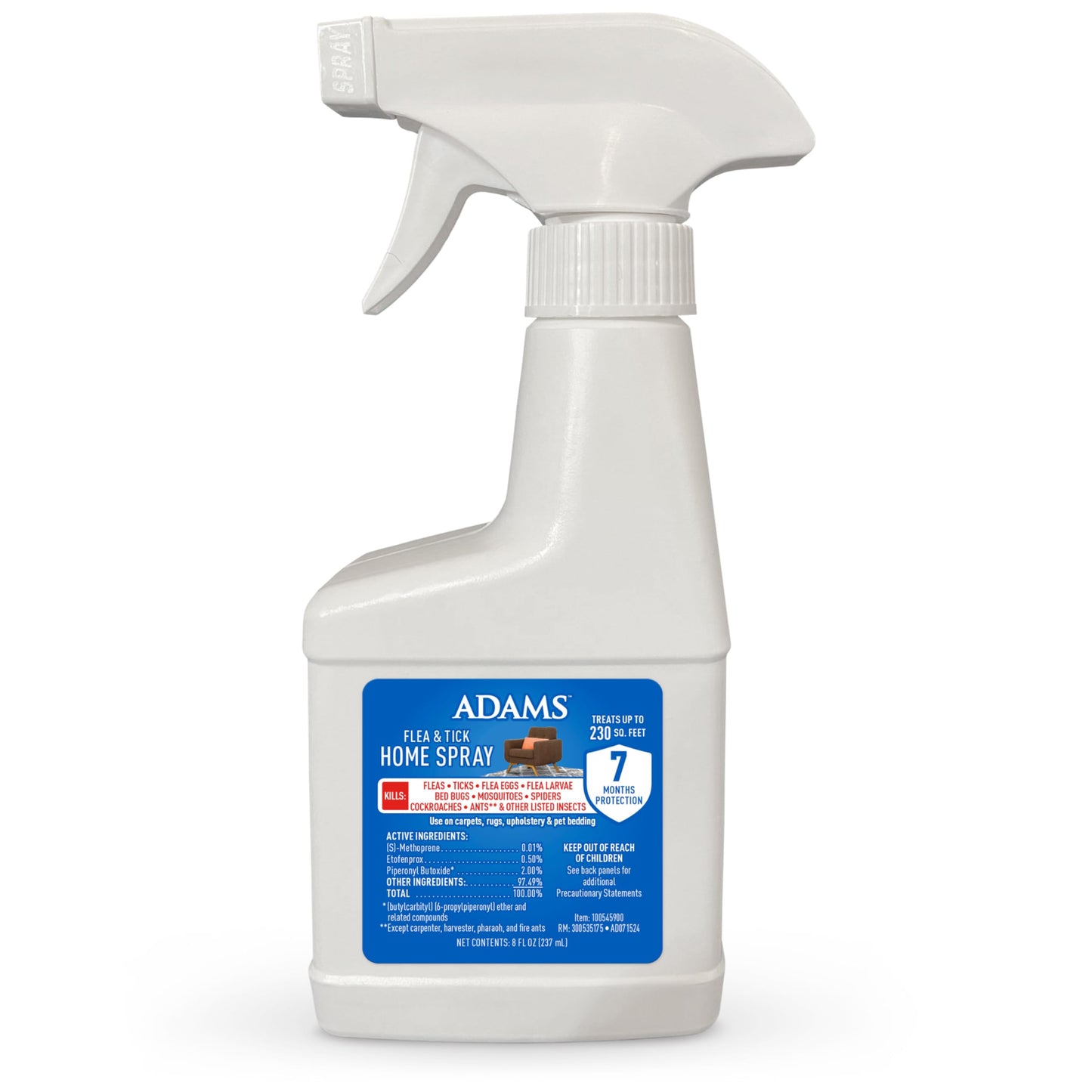 HOTADAMS Flea & Tick Home Spray for Indoor House Treatment, Tick and Flea Spray for Home, Carpet, Furniture & Pet Bedding, Controls Bed Bugs, Cockroaches, Spiders & Mosquitoes, 24 oz